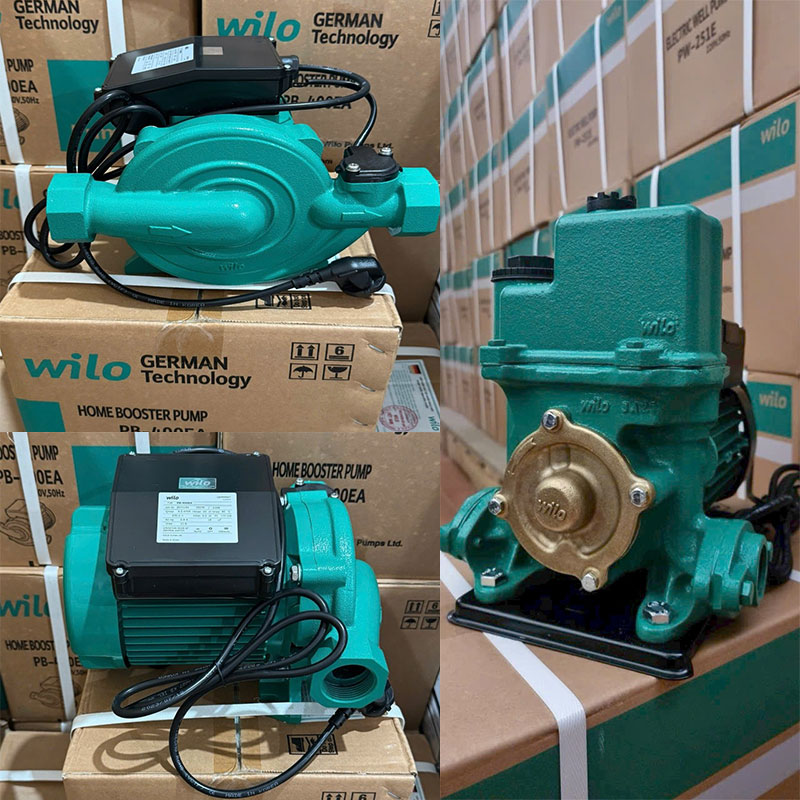 Chữ dập nổi trên thân máy bơm Wilo
