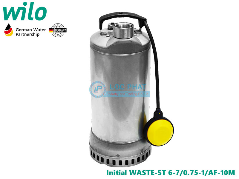 Bơm chìm nước thải Wilo Initial WASTE-ST 6-7/0.75-1/AF-10M Bơm chìm nước thải Wilo Initial WASTE-ST 6-7/0.75-1/AF-10M