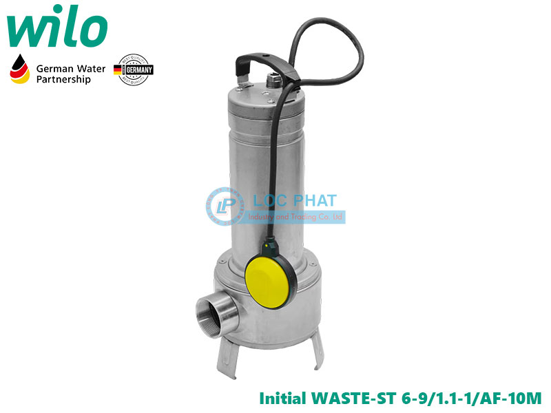 Bơm chìm nước thải Wilo Initial WASTE-ST 6-9/1.1-1/AF-10M inox toàn phần