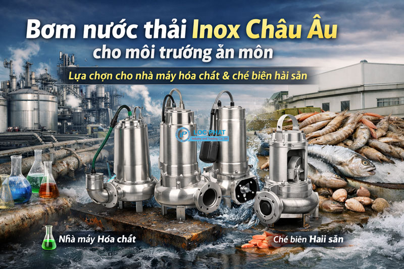 Bơm nước thải Inox Châu Âu cho môi trường ăn mòn: lựa chọn cho nhà máy hóa chất & chế biến hải sản Bơm nước thải Inox Châu Âu cho môi trường ăn mòn: lựa chọn cho nhà máy hóa chất & chế biến hải sản
