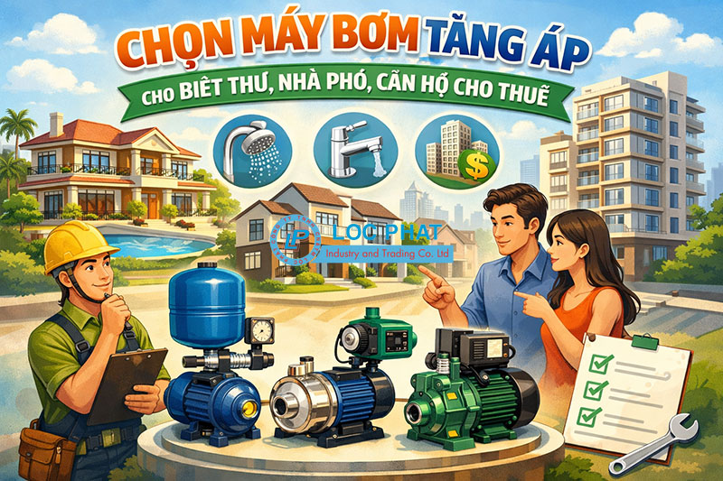 Chọn máy bơm tăng áp cho biệt thự, nhà phố, căn hộ cho thuê Chọn máy bơm tăng áp cho biệt thự, nhà phố, căn hộ cho thuê