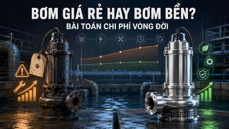 Bơm giá rẻ hay bơm bền: bài toán chi phí vòng đời