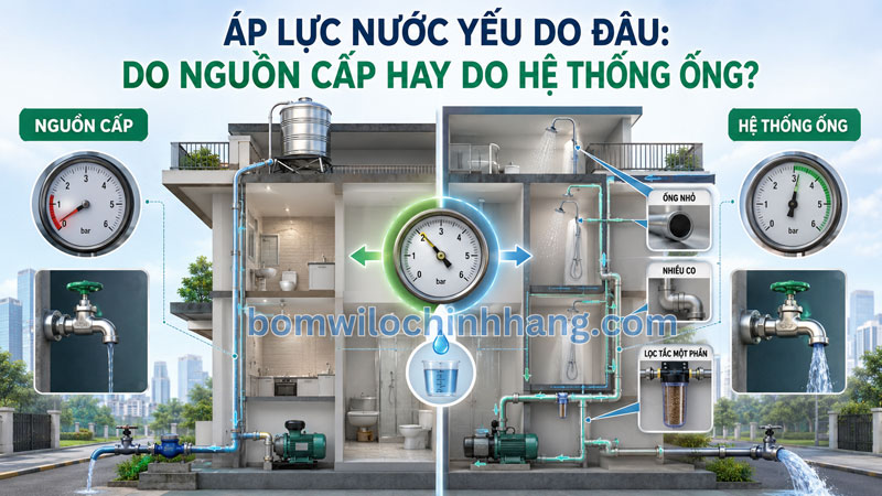 Áp lực nước yếu do đâu: do nguồn cấp hay do hệ thống ống?