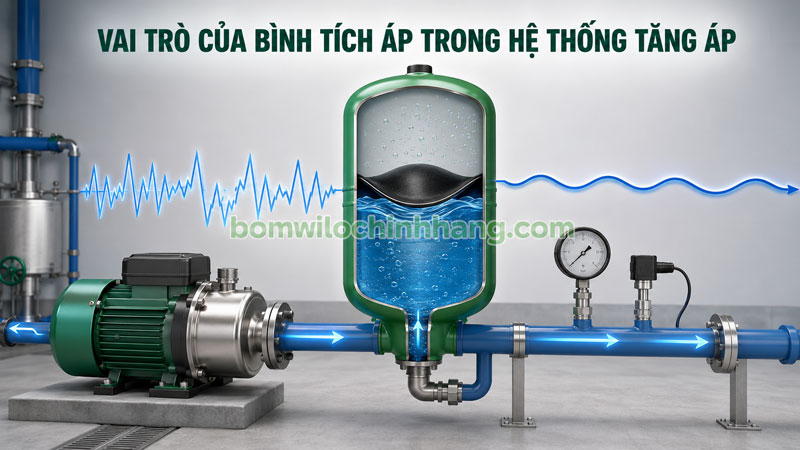 Vai trò của bình tích áp trong hệ thống tăng áp