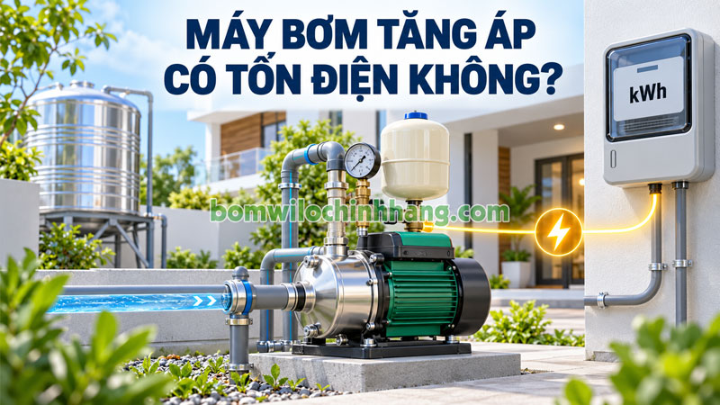 Máy bơm tăng áp có tốn điện không?